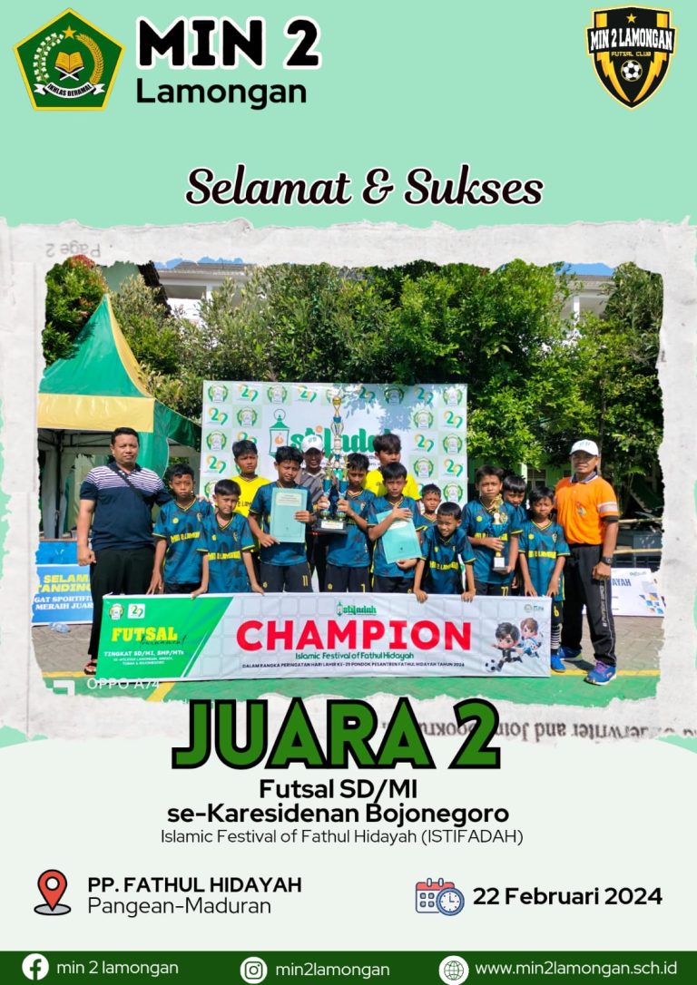 Tim Futsal MIN 2 Lamongan Raih Juara 2 dalam Turnamen Bergengsi